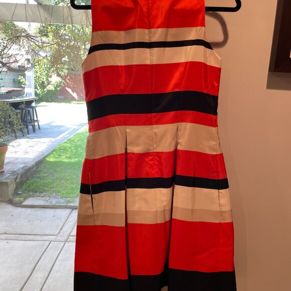 Eliza J Striped Silk Dress Size 8 - Picture 2 of 4